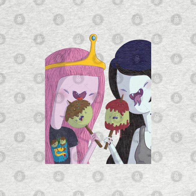 Princess Bubblegum and Marceline enjoying some banana candy. by Peanuttiedesign